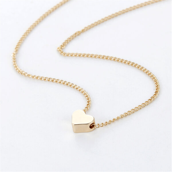 Simple Fashion Gold Color Double-sided Love Pendant Necklaces Clavicle Chains Necklace Women Jewelry Valentines Day Gift - Image 2