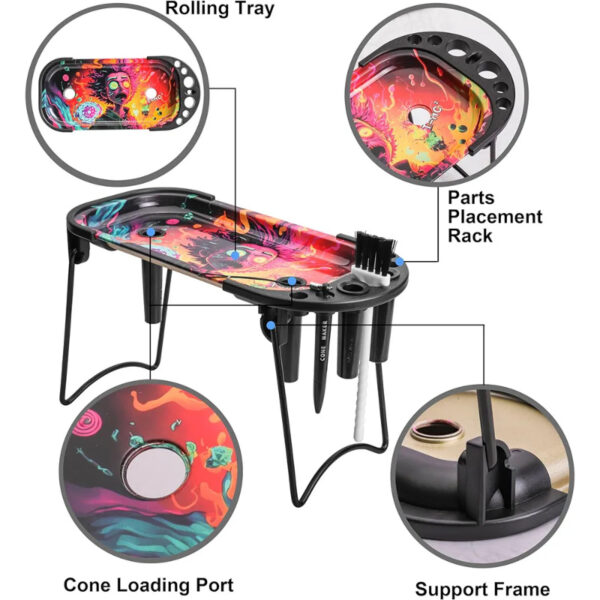 Metal Rolling Tray Cone Loader For King Size And More Size Pre Rolled Cone Foldable Stand Cone Filler Smoking Accessory - Image 8