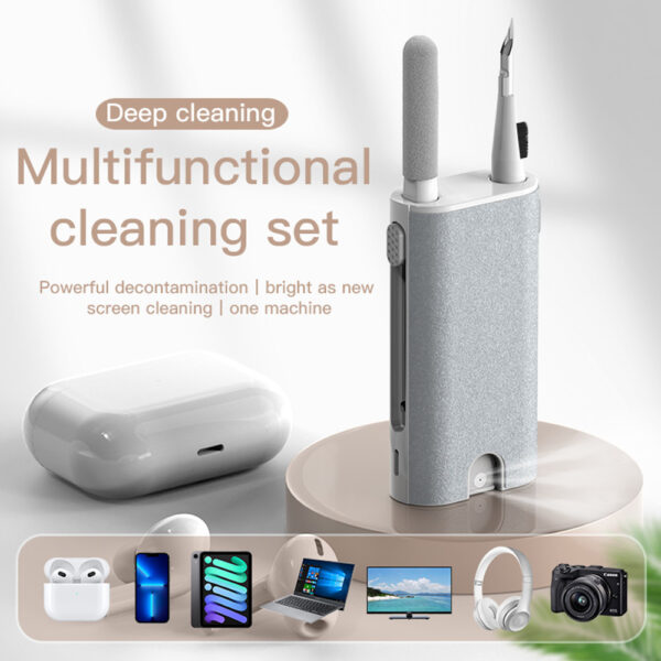 5 In 1 Screen Cleaner Kit Camera Phone Tablet Laptop Screen Cleaning Tools Earphone Cleaning Brush Pen For Office - Image 2